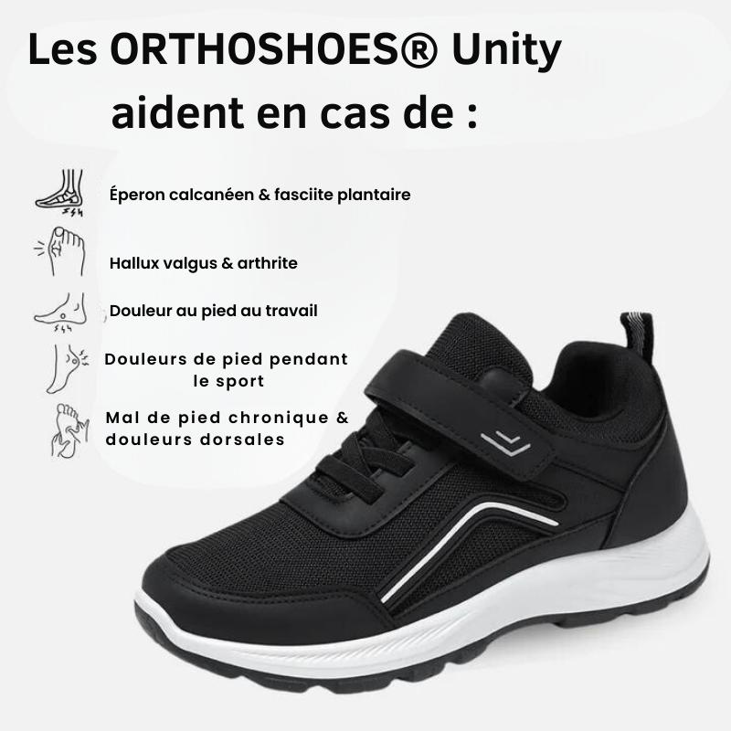 ORTHOSHOES Unity - Baskets ergonomiques à scratch avec une large zone pour les orteils et le talon