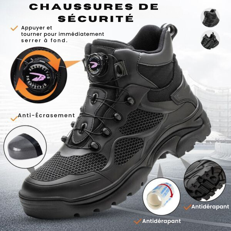 Fanmalls S3 Ultralight Wear-resistant Safety Shoes with Steel Toe Cap Rotating Buckle