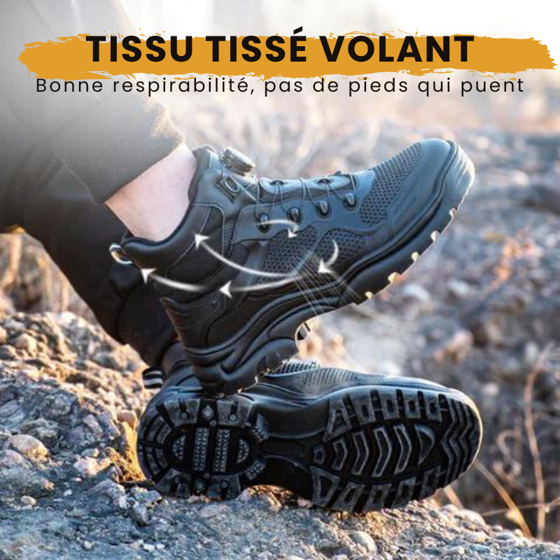 Fanmalls S1P Chaussures de sécurité ultralégères et résistantes à l'usure avec embout en acier