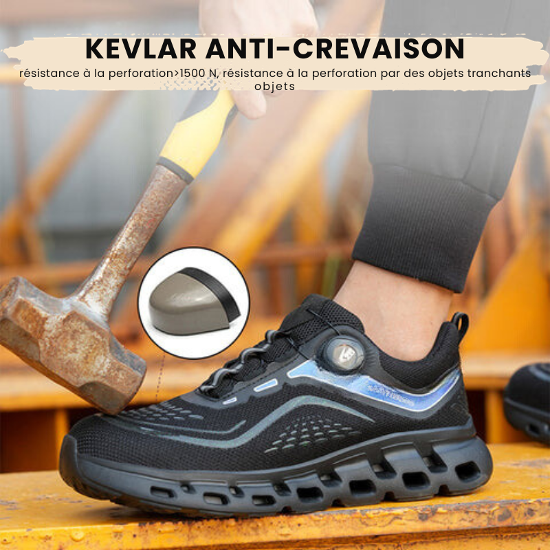 Ultra-light and wear-resistant safety shoes with steel toe cap-swivel buckle-1117